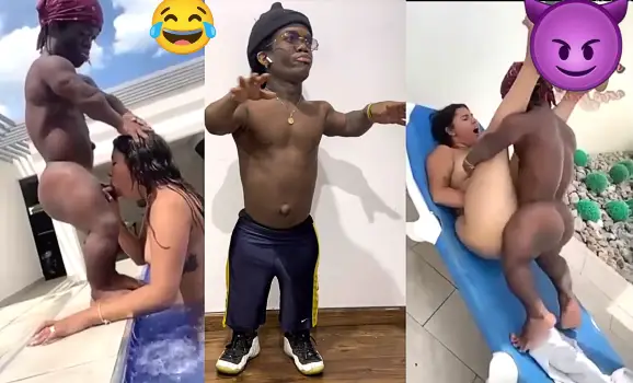 Dominicana Singando Con El Enano Manto En La Piscina