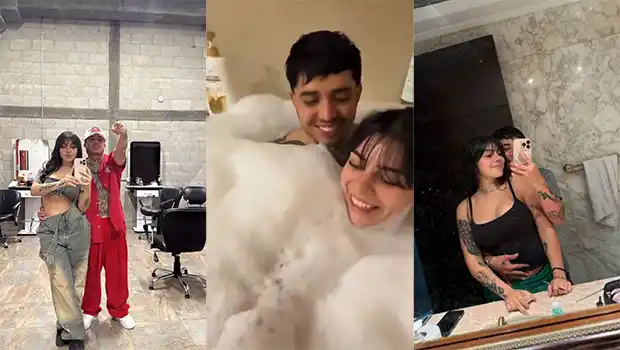 Milica y Westcol se ponen juguetones en la bañera