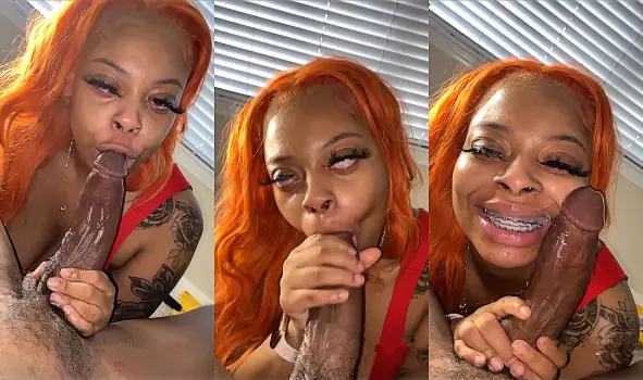Oh Damn! She’s a complete bitch Sucking with her throat