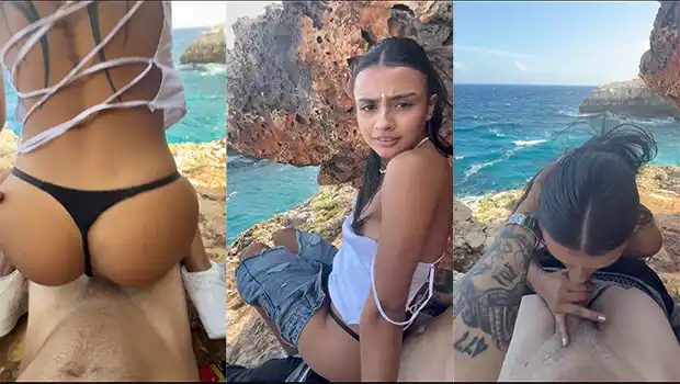 Sexo en la playa con delgada gritona