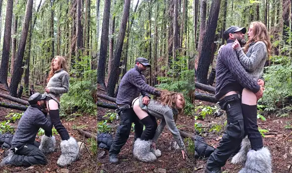 Young Girl Fucking Her Father’s Friend in the Woods